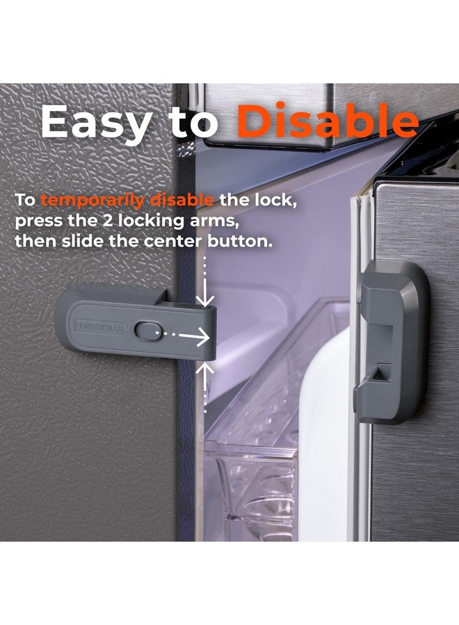 HomeBrella قفل ثلاجة مقاوم للأطفال مع لاصق - لا حاجة للأدوات - قفل ثلاجة للأطفال - مزلاج الفريزر لإبقاء الباب مغلقًا - للأطفال الصغار والقطط والكلاب. - Image 4