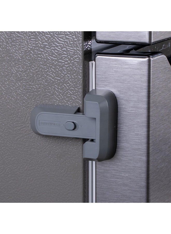 HomeBrella قفل ثلاجة مقاوم للأطفال مع لاصق - لا حاجة للأدوات - قفل ثلاجة للأطفال - مزلاج الفريزر لإبقاء الباب مغلقًا - للأطفال الصغار والقطط والكلاب. - Image 1