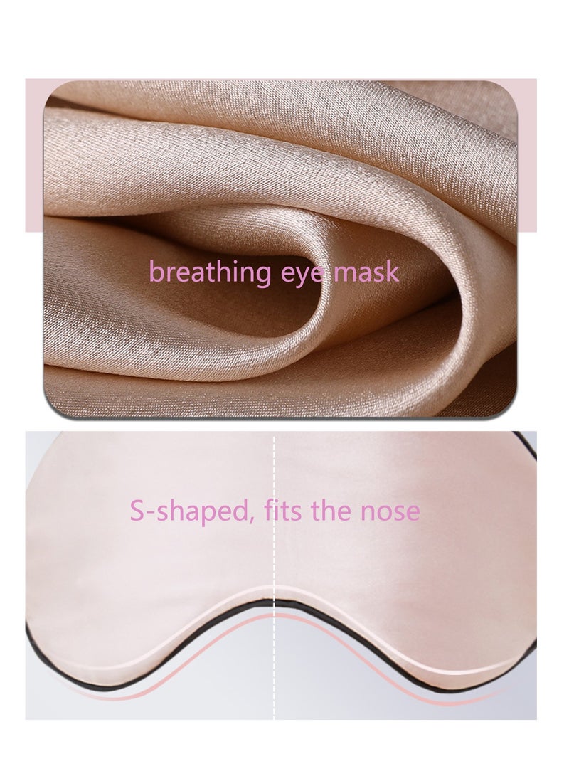 19 Momme 100% Pure Mulberry Silk Sleep Eye Masks, Filled with Pure Mulberry Silk, Effective Shading Luxury Eye Shade with Soft Adjustable Strap(Pink) - Image 4
