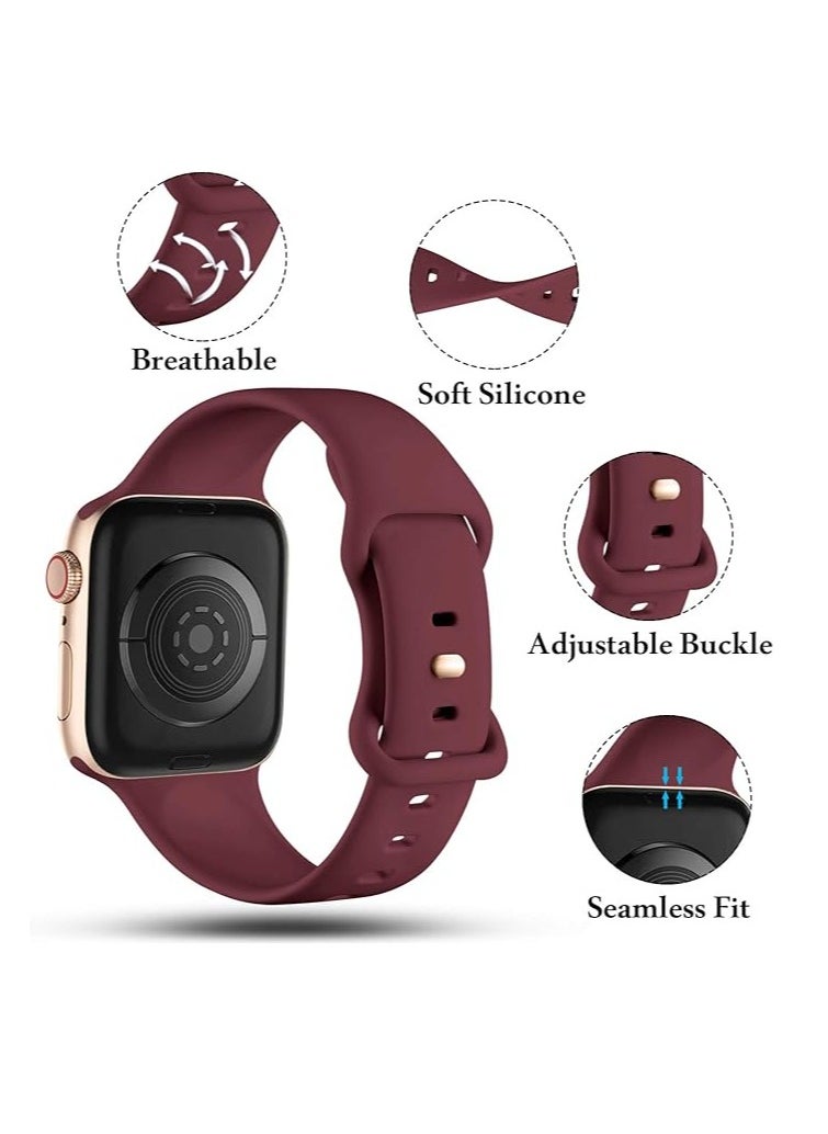 Generic - Compatible Apple Watch Bands   42 mm 44 mm 45 mm 49 mm, Silicone Replacement Bands Compatible with iWatch Series 9 8 7 6 5 4 3 2 1 SE Ultra for Women Men - Image 1