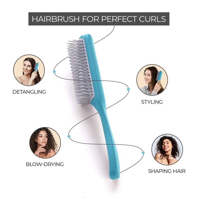 PROLIXR Hair Styling Brush Curl Defining Hair Brush for Thick Curly Wavy Hair Hair Comb Hair Brush for Women Men Hair Care Created by Savio John Pereira Blue - Image 3