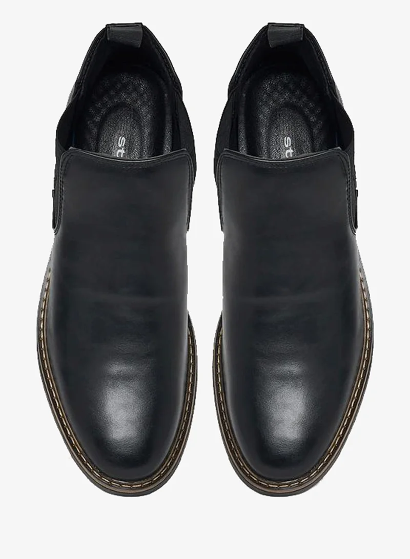 Styli Ebony Black Retro Style Chelsea Boots for Men | Best Price UAE