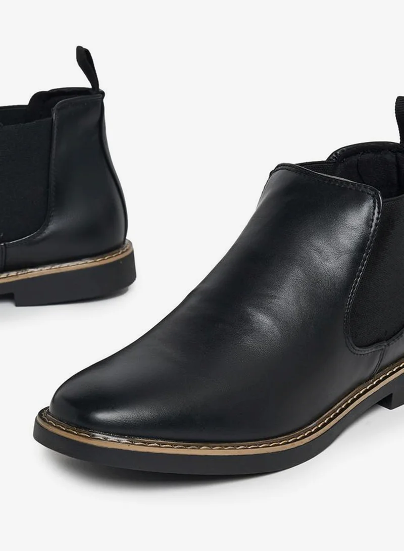 Styli Ebony Black Retro Style Chelsea Boots for Men | Best Price UAE