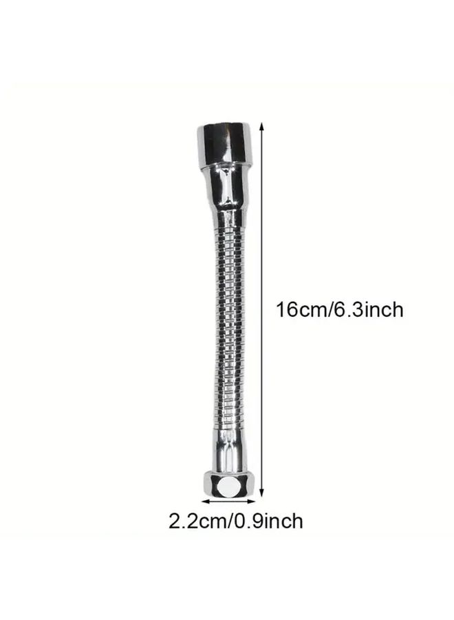 20cm Silver Heavy Duty Flexible Faucet Extension Tube Leak Proof Sink Adapter - Image 4