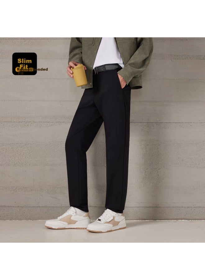Men's Milk Silk Four-way Stretch Double-layer Hidden Slant Leisure Pants With Cabbeen