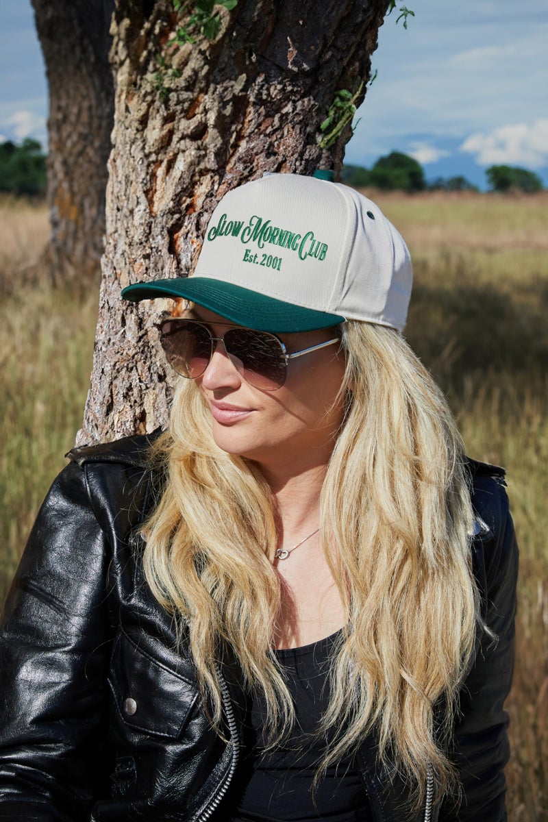 Funky Junque Two Tone Vintage Snapback Hat - Slow Morning Club - Forest/Beige - Image 3