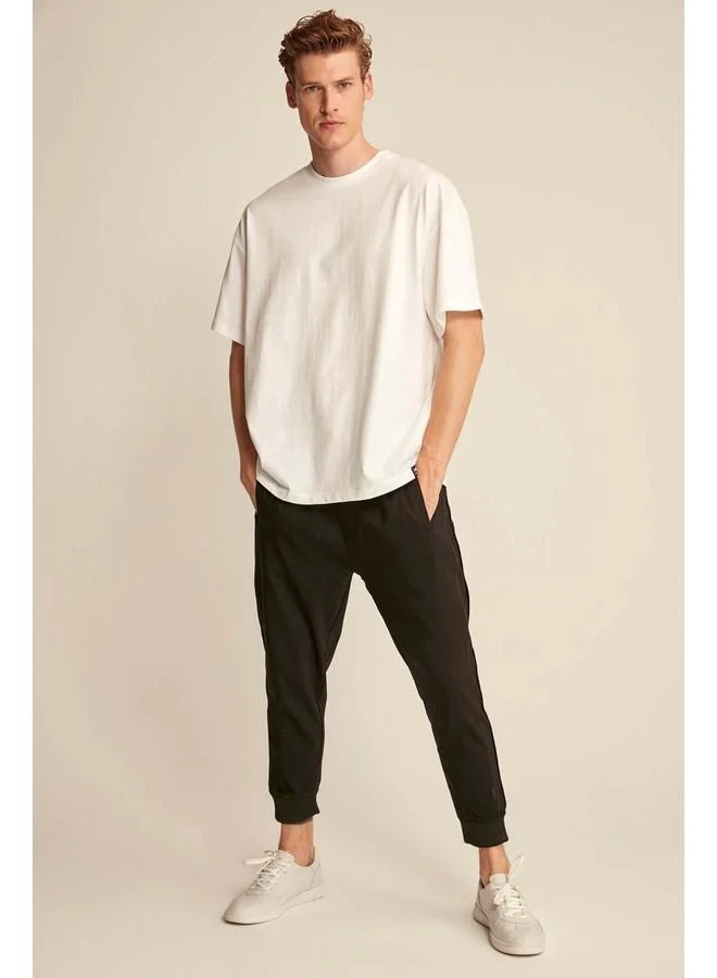 GRIMELANGE Jett Men's Oversize Fit 100% Cotton Heavy Texture White T-Shirt