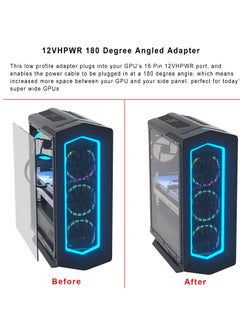 KASTWAVE 12VHPWR 180° Angled Adapter, Aluminum ATX 3.0 16 Pin GPU Power Connector - 600W PCIe 5.0, 12+4pin for RTX 3090Ti, 4070Ti, 4080, 4090 Graphics Cards  - Image 5