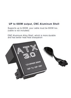 KASTWAVE 12VHPWR 180° Angled Adapter, Aluminum ATX 3.0 16 Pin GPU Power Connector - 600W PCIe 5.0, 12+4pin for RTX 3090Ti, 4070Ti, 4080, 4090 Graphics Cards  - Image 2