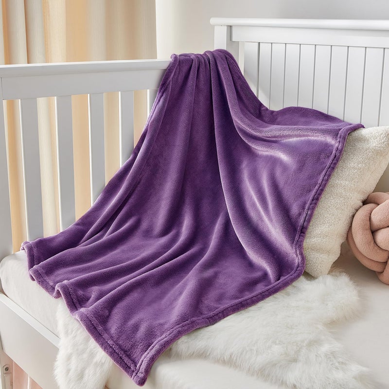 BEDELITE Fleece Blanket Purple Throw Blanket for Couch & Bed  Luxury Plush Cozy Fuzzy Blanket 50"" x 70""  Super Soft Warm Lightweight Fall Throw Blanket for Travel Camping - Image 2