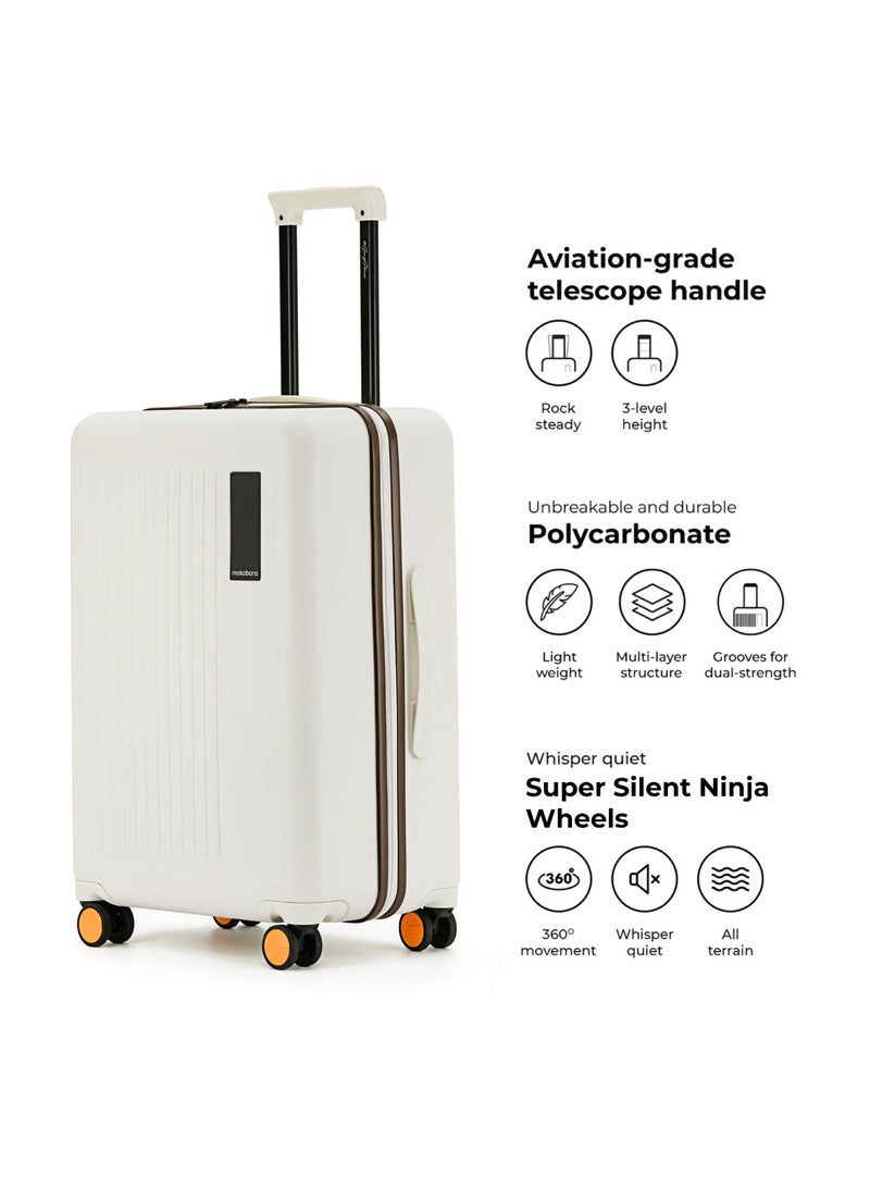 Mokobara The Transit Luggage Set - Polycarbonate Material | Still Loading Brownray 2.0, White - Image 5