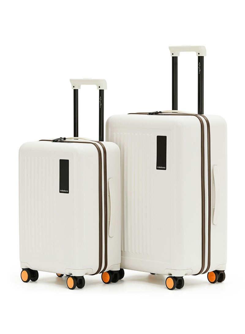 Mokobara The Transit Luggage Set - Polycarbonate Material | Still Loading Brownray 2.0, White - Image 1