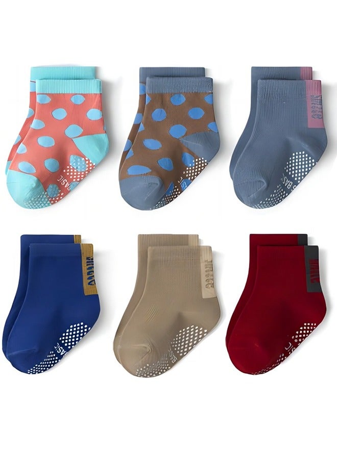 12 Pairs Baby Socks Of Cotton Non-Slip Striped Baby Boys Socks Multicolor  - Image 3
