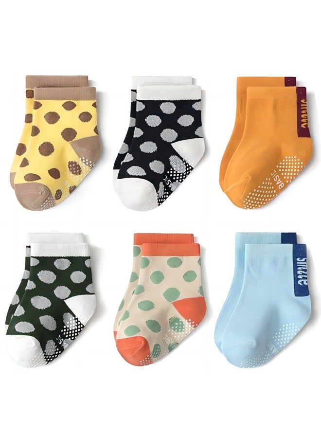 12 Pairs Baby Socks Of Cotton Non-Slip Striped Baby Boys Socks Multicolor  - Image 2