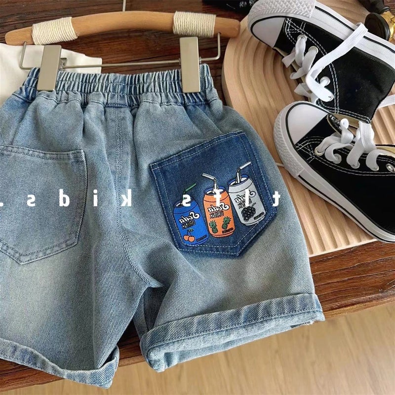 ! Children'S Denim Shorts 2025 Arrivals Korean Style Denim Shorts For Boys And Girls - Image 4
