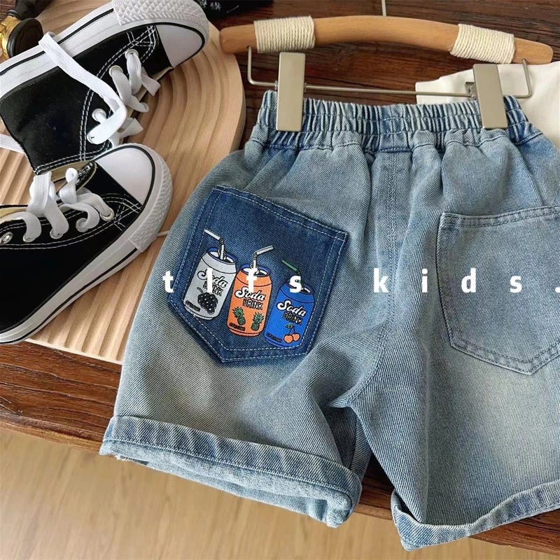 ! Children'S Denim Shorts 2025 Arrivals Korean Style Denim Shorts For Boys And Girls - Image 2
