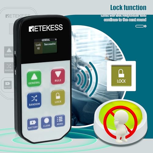 Retekess ريتيكيس TM102 جرس لاسلكي لألعاب التوافه جرس الإجابة للفصول الدراسية مع عرض ضوئي من هو الذي ضغط أولاً 3 أوضاع استجابة نظام الجرس لعرض الألعاب مدرسة جيوباردي عائلة فيود ليلة - Image 5