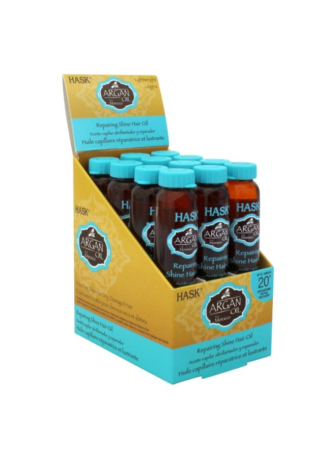 HASK Argan Repairing Hair Oil - 12 shine Oil Vials for shine and frizz control for all hair types, color safe, gluten-free, sulfate-free, paraben-free - Image 1