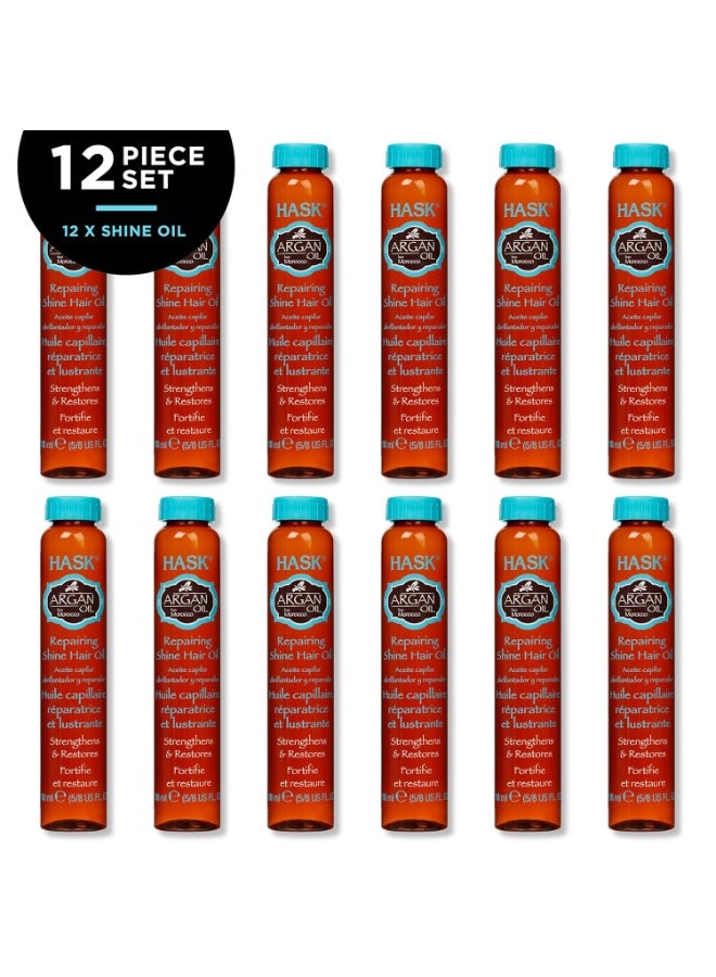 HASK Argan Repairing Hair Oil - 12 shine Oil Vials for shine and frizz control for all hair types, color safe, gluten-free, sulfate-free, paraben-free - Image 2