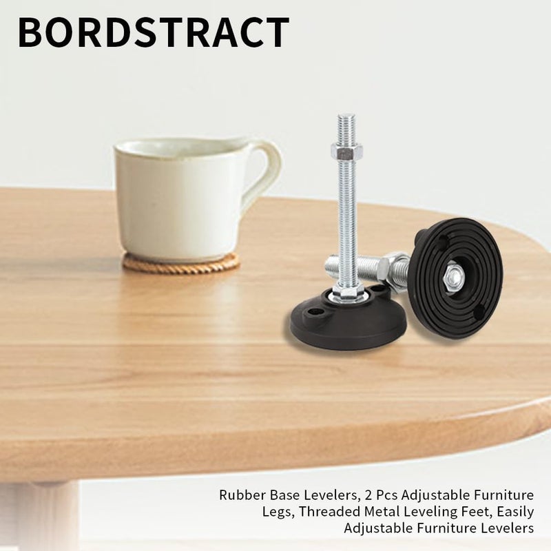 Bordstract Furniture Leveling Feet  4 Pcs M6 Heavy Duty Height Adjuster Foot Feet Leveler Thread Size For Tables  Chair  Sofa  Workbench  Dresser  Bench  Cabinets(D40*M6*L70) - Image 3