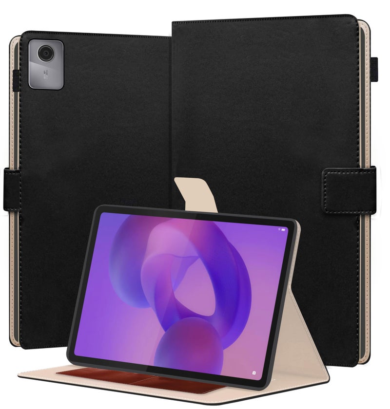 TGK Flip Cover Case for Lenovo Idea Tab 11 inch 2025 TB-336ZU TB-336FU, Motorola Pad 60 Neo 5G 11" Tablet with Stylus Holder (Black) - Image 1