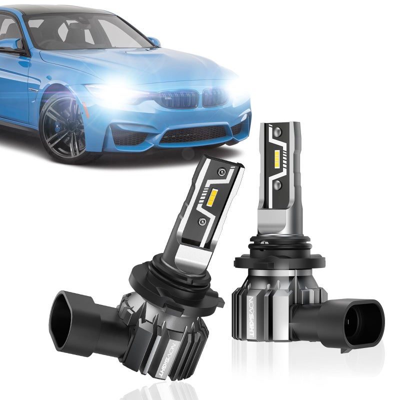 NOVSIGHT 9006 HB4 LED Light Bulbs - 500% 20,000LM Super Brighter 6500K Cool White Light Bulbs, 1:1 Design 50000+ Lifespan, Easy Installation, 9006 HB4 Automotive Fog Lamps, Pack Of 2 - Image 1