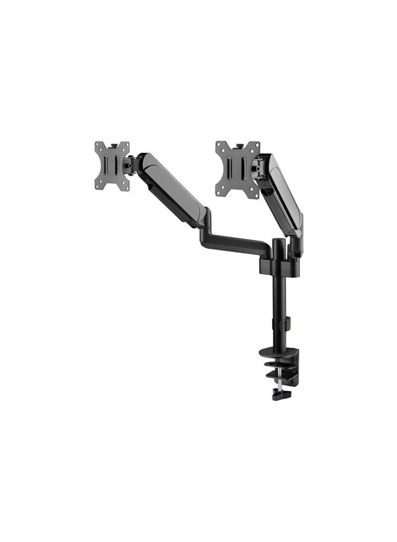 GAMEON Pole-Mounted Gas Spring Dual Monitor Arm, Stand And Mount For Gaming And Office Use, 17" - 32", Each Arm Up To 9 KG, Black - Image 4