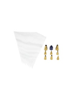 Navy Blue and Gold Piping Tips and Cake Decorating Supplies Set, 17 Piece, Assorted