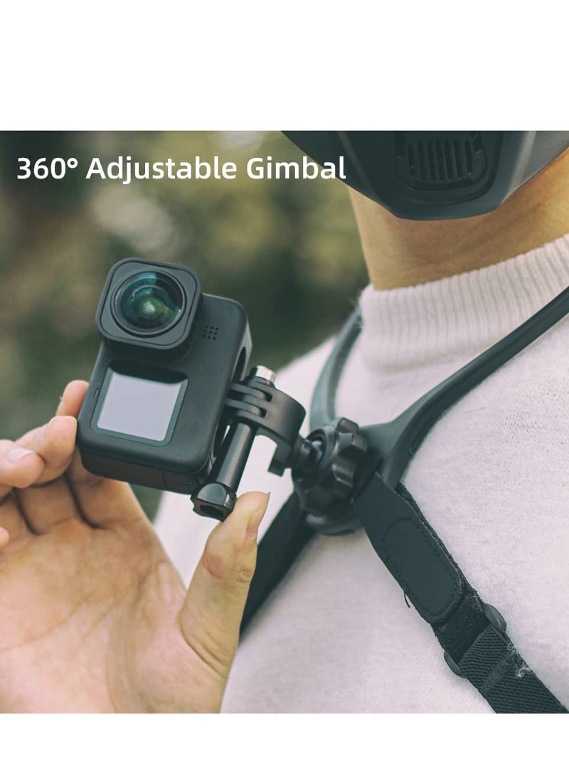 Neck Holder Mount for Gopro Chest Strap Mount Harness Compatible for GoPro Hero 11 10 9 8 7 6 5 Black DJI Osmo Action 3 2 Insta 360 ONE R and Most Action Cameras - Image 2