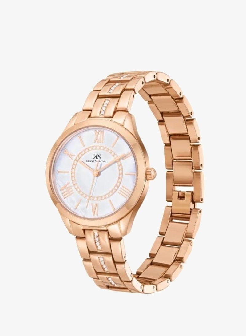 KENNETH SCOTT Women's PC21 Movement Watch, Analog Display and Alloy Strap - K23510-RBKW, Rose Gold - Image 2