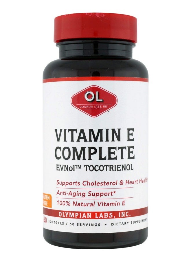 Olympian Labs - Vitamin E Complete Tocomin 200Iu 60 Softgels Fight Free Radicals Supports Brain Skin & Hair 60 Servings - Image 1