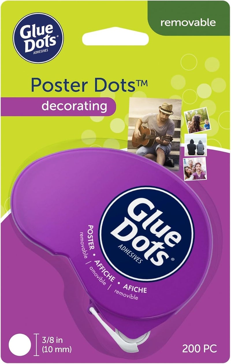 Glue Dots .375" Poster Dot Disposable Dispenser - 200 Clear Dots - Image 2