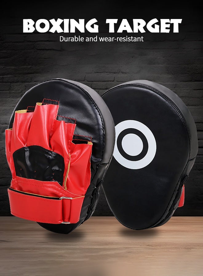 UETEEY 1 PC Boxing Curved Focus Punching Mitts, Boxing Pads Shock Absorbent Training Hand Pads, Extra Large & Thicken Leatherette Boxing Equipment for Karate, Muay Thai Kick, Sparring, Martial Arts, MMA - Image 2