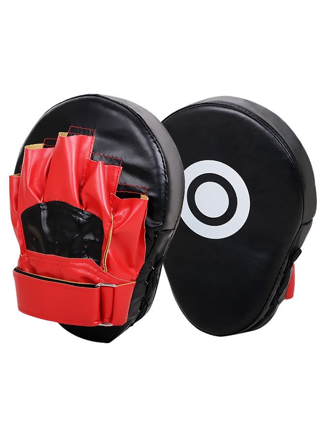 1 PC Boxing Curved Focus Punching Mitts, Boxing Pads Shock Absorbent Training Hand Pads, Extra Large & Thicken Leatherette Boxing Equipment for Karate, Muay Thai Kick, Sparring, Martial Arts, MMA