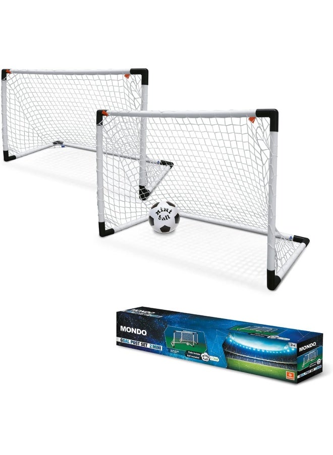 موندو مجموعة هدف كرة قدم صغير محمولة من موندُو – شبكة قابلة للطي مع كرة ومضخة، حجم مدمج 95 × 70 سم - Image 1