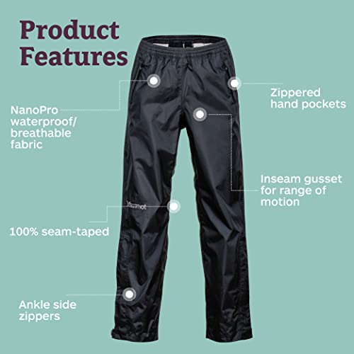 Marmot PreCip Kids' Waterproof Rain/Hiking Pant, Black, Small - Image 4