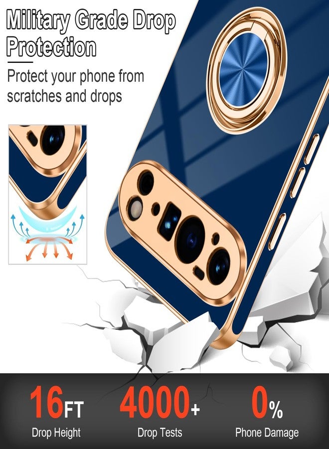 جراب Tnarru مصمم خصيصًا لهاتف Google Pixel 10 Pro XL مع حامل حلقي، يدعم حامل السيارة المغناطيسي، حامل إصبع دوار، غطاء TPU ناعم، حواف مطلية، جراب هاتف نحيف لهاتف Pixel 10 Pro XL 5G باللون الأزرق - Image 5
