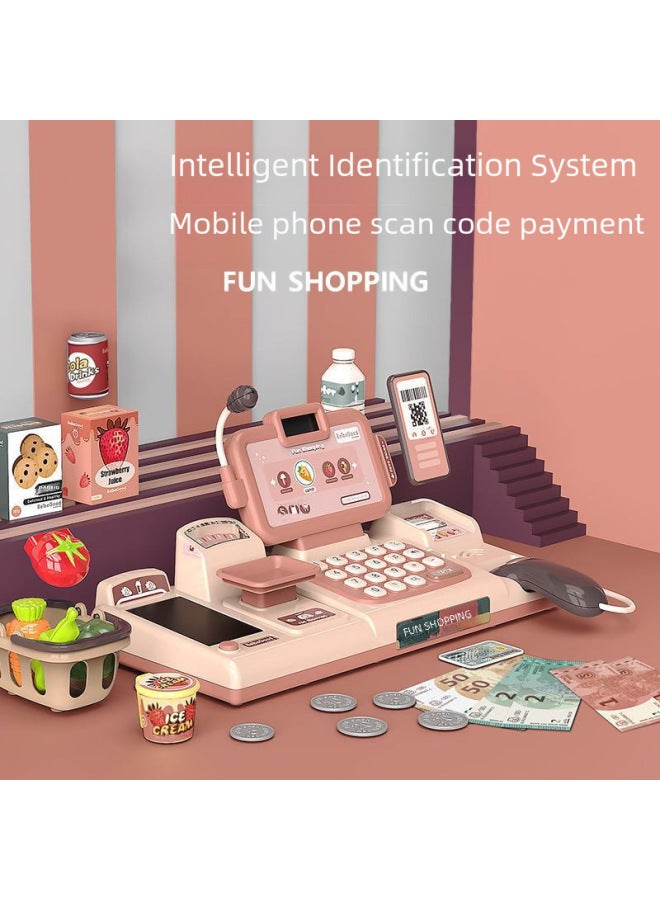 ألعاب الأطفال التعليمية الممتعة من بابي فالي، ماكينة تسجيل النقود في السوبر ماركت، ماكينة بيع صغيرة للفتيات، هدية عيد ميلاد - اللون: 888-59 ماكينة تسجيل النقود 【مسحوق】】 - Image 3