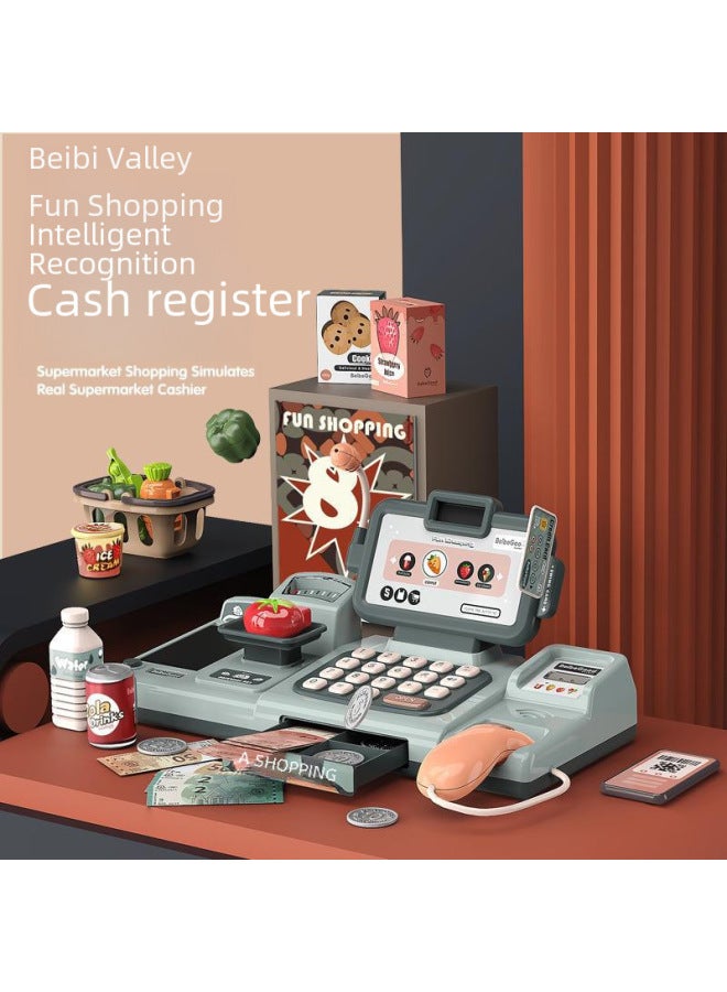 ألعاب الأطفال التعليمية الممتعة من بابي فالي، ماكينة تسجيل النقود في السوبر ماركت، ماكينة بيع صغيرة للفتيات، هدية عيد ميلاد - اللون: 888-59 ماكينة تسجيل النقود 【مسحوق】】 - Image 4