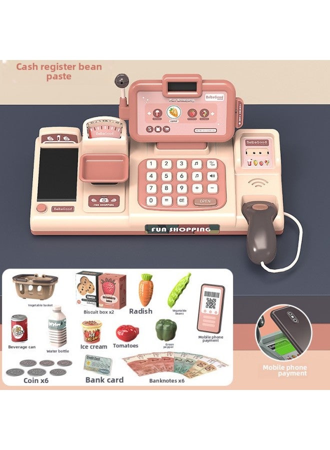ألعاب الأطفال التعليمية الممتعة من بابي فالي، ماكينة تسجيل النقود في السوبر ماركت، ماكينة بيع صغيرة للفتيات، هدية عيد ميلاد - اللون: 888-59 ماكينة تسجيل النقود 【مسحوق】】 - Image 1