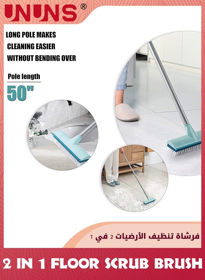 UNUNS Floor Scrub Brush With Long Handle,Stiff Bristle Brush,Tub And Tile Brush 2 in 1 Scrape And Brush Scrubber Adjustable 120° Rotatable For Cleaning Bathroom/Patio/Kitchen/Wall/Deck - Image 4