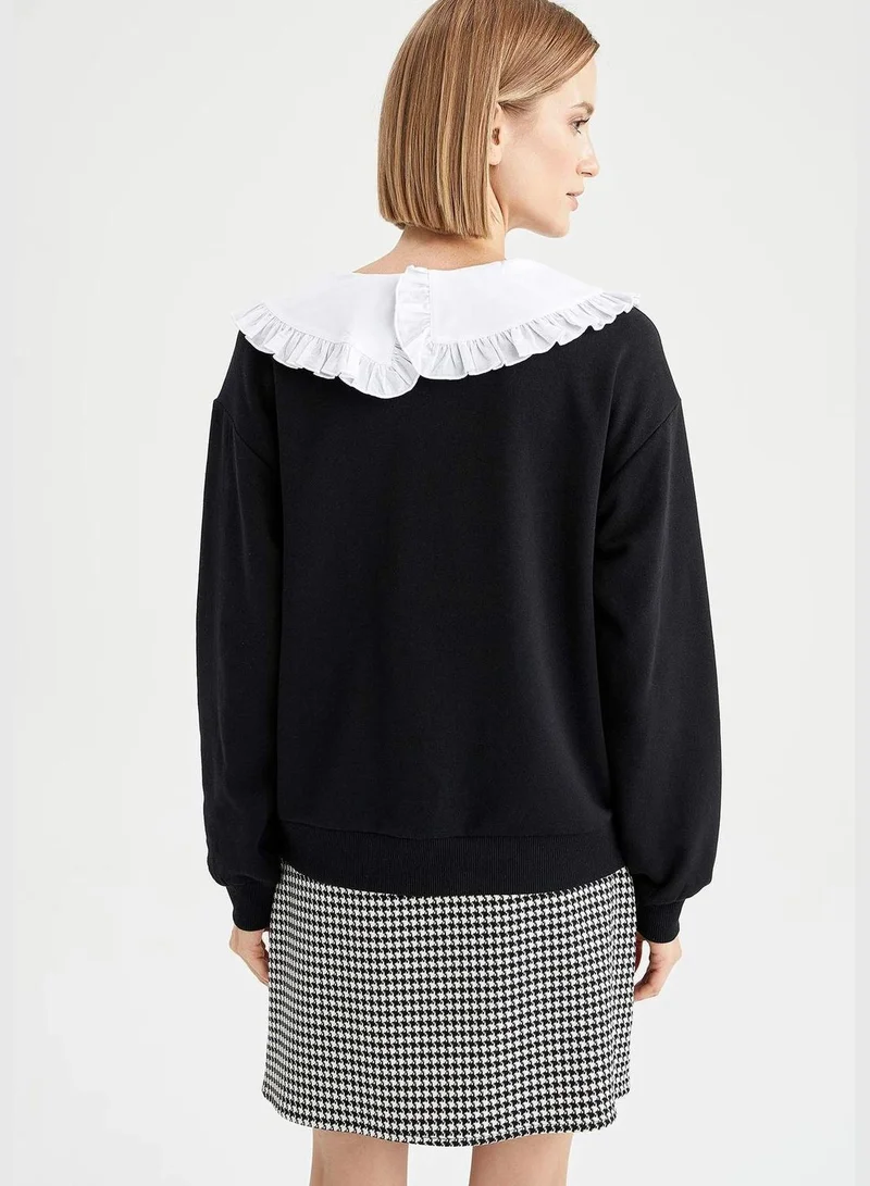 DeFacto Woman Regular Fit Crew Neck Sweat Shirt