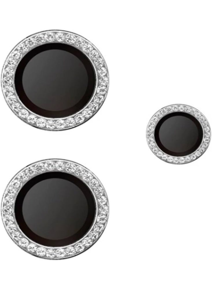 عدسة كاميرا فاخرة مرصعة بأحجار الراين لهاتف Redmi Note 14، مع غطاء كريستالي ماسي لامع، وإطار معدني أسود متين (أسود) - Image 3