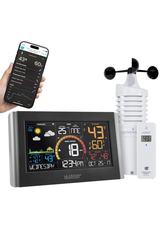 La Crosse Technology Wireless Weather Station with WiFi Connectivity, Dynamic Forecast, Wind Speed and Alerts, Temperature/Humidity - NWS Forecast, Long Range Transmission (400 Feet) - Image 1