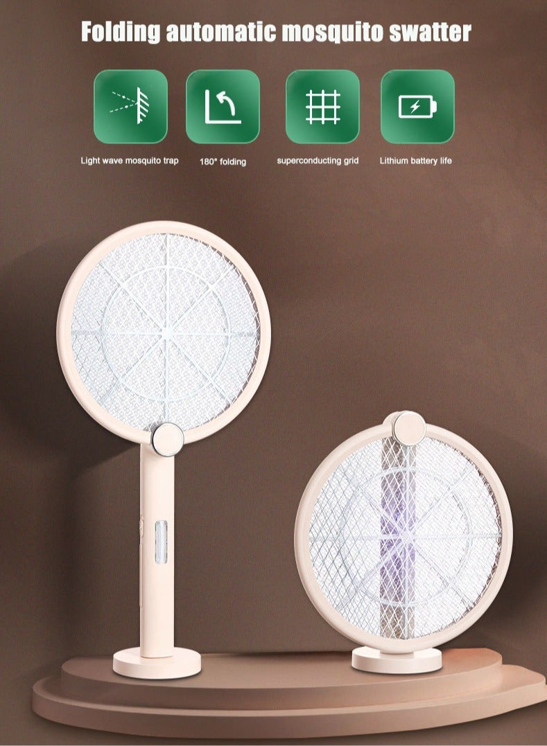 DP Electric Fly Swatter Folding Mosquito Zapper Handheld Mosquito Zapper 3000 Volt Insect Fly Trap Fly Zapper Racket for Indoor and Outdoor Pest Control Large Size with LED Light  - Image 2