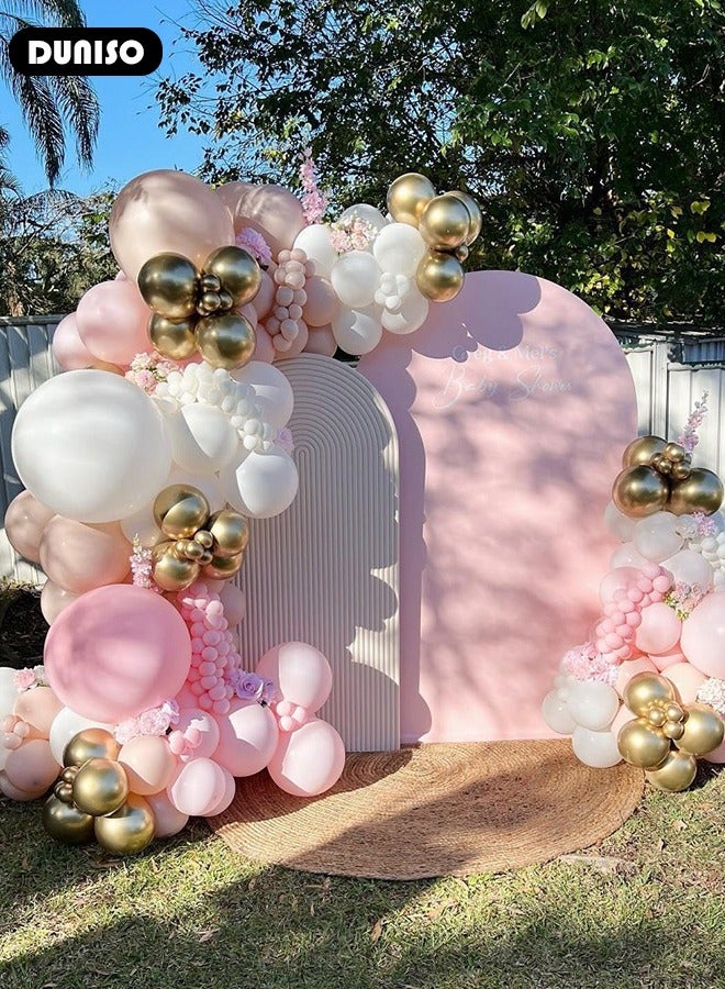 DUNISO Balloon Garland Arch Kit, 121 PCS Pink and Gold Balloon Garland Pastel Pink White Gold Confetti Balloons for Girls Birthday Baby Shower Wedding Bridal Shower Party Decorations - Image 5