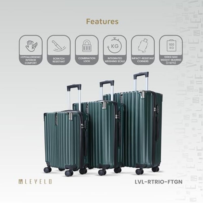 Luggage for travel: lightweight polycarbonate, matte black finish, 360 spinner wheels and TSA lock - Image 3