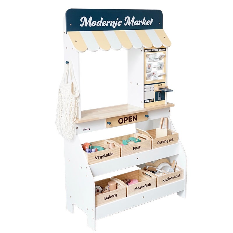 Wooden Super Large Simulation Playhouse Fruit Store Supermarket Shop Children'S Cash Register Shopping Early Education Toys - Image 5