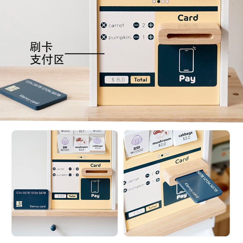 Wooden Super Large Simulation Playhouse Fruit Store Supermarket Shop Children'S Cash Register Shopping Early Education Toys - Image 3