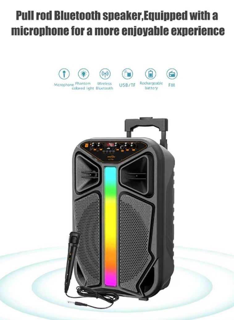 قريت نايس مكبر صوت لاسلكي يعمل بتقنية البلوتوث يحتوي على راديو FM , مدخل ذاكرة TF ,مدخل USB , مدخل ميكروفون بطارية قابلة للشحن - Image 2